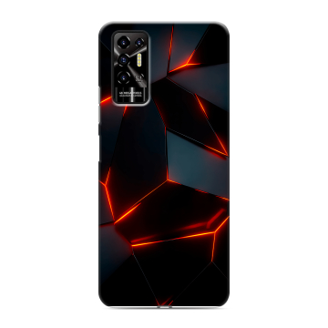 Силиконовый противоударный чехол на Tecno Pova 2 с принтом Яркие абстракции