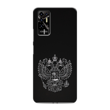 Силиконовый противоударный чехол на Tecno Pova 2 с принтом Герб России Силиконовый противоударный чехол на Tecno Pova 2 с принтом Герб России