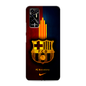 Силиконовый противоударный чехол на Tecno Pova 2 с принтом Барселона Barcelona Силиконовый противоударный чехол на Tecno Pova 2 с принтом Барселона Barcelona