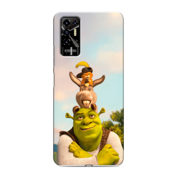 Силиконовый противоударный чехол на Tecno Pova 2 с принтом Шрек Shrek Силиконовый противоударный чехол на Tecno Pova 2 с принтом Шрек Shrek