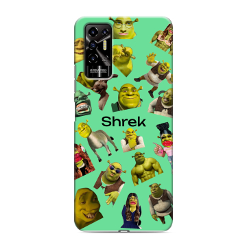 Силиконовый противоударный чехол на Tecno Pova 2 с принтом Шрек Shrek Силиконовый противоударный чехол на Tecno Pova 2 с принтом Шрек Shrek
