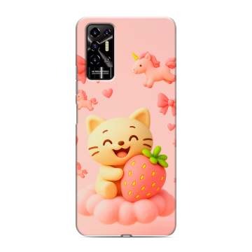 Силиконовый противоударный чехол на Tecno Pova 2 с принтом для девочек