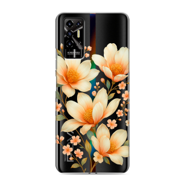Силиконовый противоударный чехол на Tecno Pova 2 с принтом Цветы Силиконовый противоударный чехол на Tecno Pova 2 с принтом Цветы