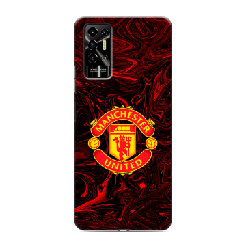 Силиконовый противоударный чехол на Tecno Pova 2 с принтом Manchester United