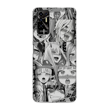 Силиконовый противоударный чехол на Tecno Pova 2 с принтом Ahegao Ахегао Аниме