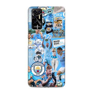 Силиконовый противоударный чехол на Tecno Pova 2 с принтом Man City Манчестер Сити