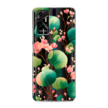 Силиконовый противоударный чехол на Tecno Pova 2 с принтом женский