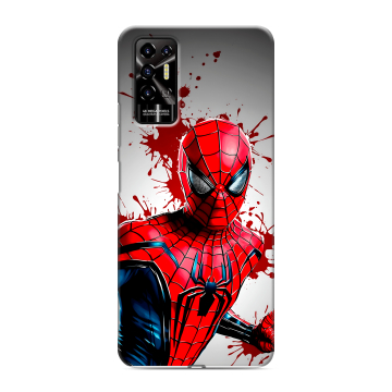 Силиконовый противоударный чехол на Tecno Pova 2 с принтом Spiderman Человек паук