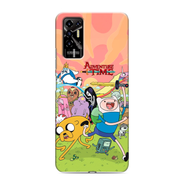 Силиконовый противоударный чехол на Tecno Pova 2 с принтом Adventure time Время приключений