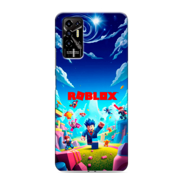 Силиконовый противоударный чехол на Tecno Pova 2 с принтом Roblox Роблокс