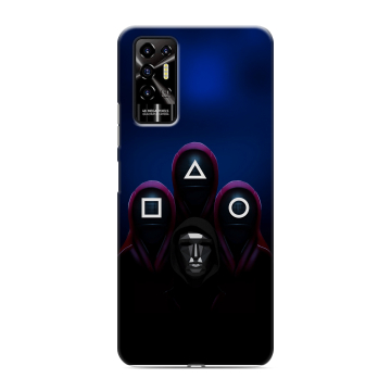 Силиконовый противоударный чехол на Tecno Pova 2 с принтом Игра Кальмара