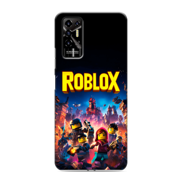 Силиконовый противоударный чехол на Tecno Pova 2 с принтом Roblox Роблокс