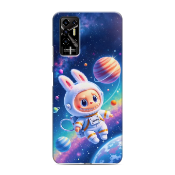Силиконовый противоударный чехол на Tecno Pova 2 с принтом Labubu Лабубу