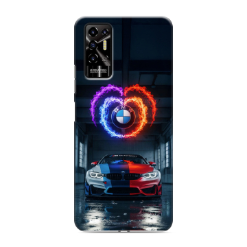 Силиконовый противоударный чехол на Tecno Pova 2 с принтом BMW БМВ