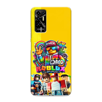 Силиконовый противоударный чехол на Tecno Pova 2 с принтом Roblox Роблокс Силиконовый противоударный чехол на Tecno Pova 2 с принтом Roblox Роблокс