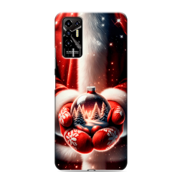 Силиконовый противоударный чехол на Tecno Pova 2 с принтом Новый год