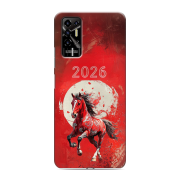Силиконовый противоударный чехол на Tecno Pova 2 с принтом Новый год