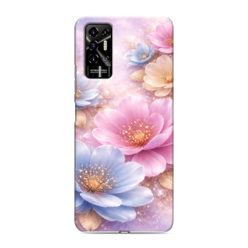 Силиконовый противоударный чехол на Tecno Pova 2 с принтом женский