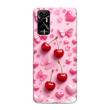 Силиконовый противоударный чехол на Tecno Pova 2 с принтом для девочек