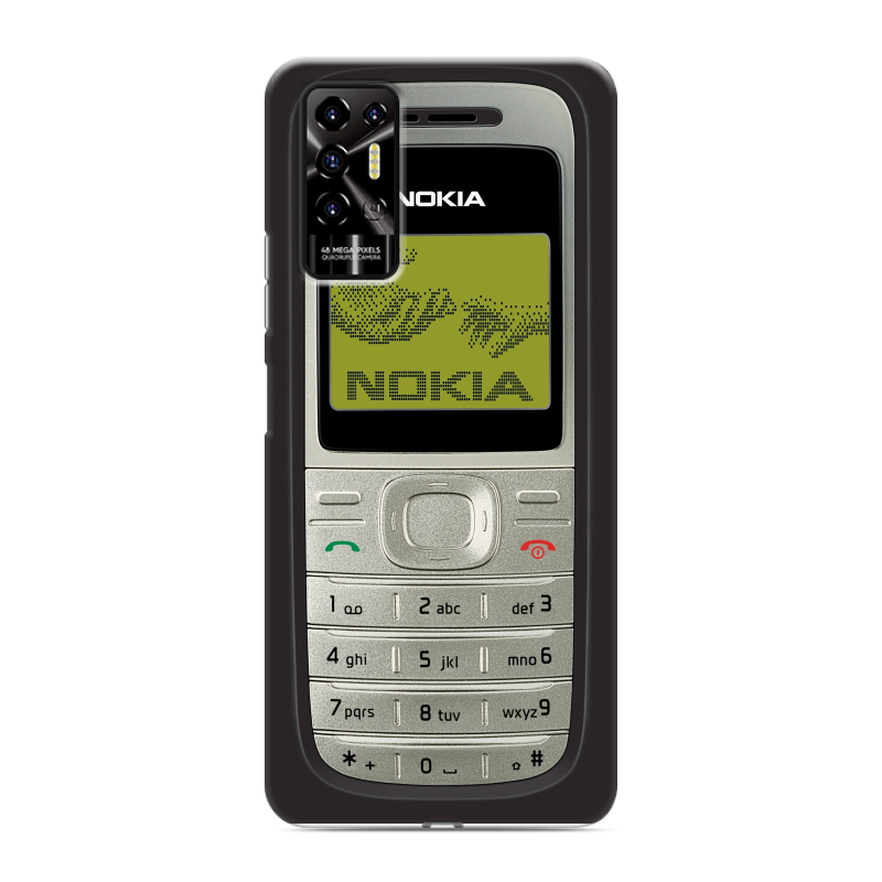 Силиконовый противоударный чехол на Tecno Pova 2 с принтом Ретро Нокия Силиконовый противоударный чехол на Tecno Pova 2 с принтом Ретро Нокия