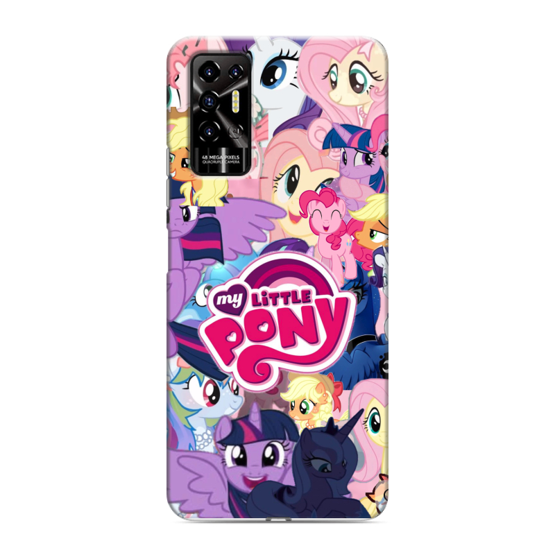 Силиконовый противоударный чехол на Tecno Pova 2 с принтом My little pony Дружба чудо Силиконовый противоударный чехол на Tecno Pova 2 с принтом My little pony Дружба чудо