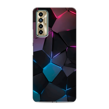 Силиконовый чехол на Tecno Camon 17P с принтом Геометрия неона