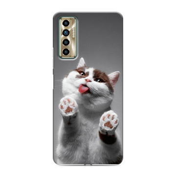 Силиконовый чехол на Tecno Camon 17P с принтом Коты