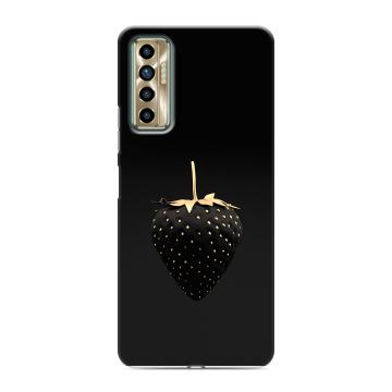Силиконовый чехол на Tecno Camon 17P с принтом Черная клубника