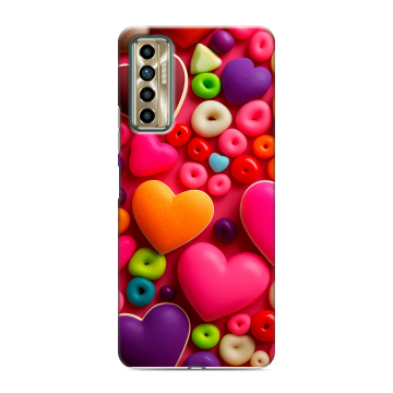 Силиконовый чехол на Tecno Camon 17P с принтом Сердечки Силиконовый чехол на Tecno Camon 17P с принтом Сердечки