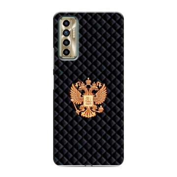 Силиконовый чехол на Tecno Camon 17P с принтом Герб России принт