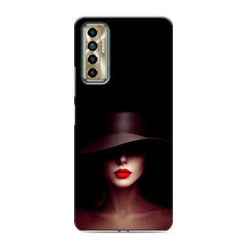 Силиконовый чехол на Tecno Camon 17P с принтом Девушка в шляпе Силиконовый чехол на Tecno Camon 17P с принтом Девушка в шляпе