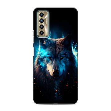 Силиконовый чехол на Tecno Camon 17P с принтом Волк ночной