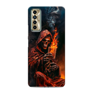 Силиконовый чехол на Tecno Camon 17P с принтом Скелет и карты Силиконовый чехол на Tecno Camon 17P с принтом Скелет и карты