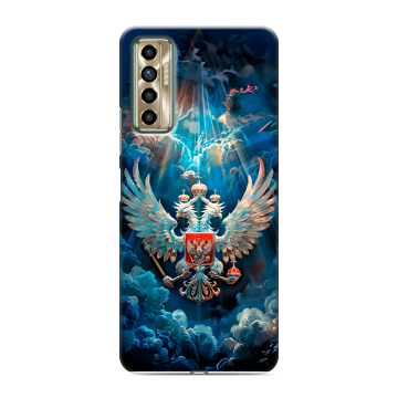 Силиконовый чехол на Tecno Camon 17P с принтом Герб флаг России Силиконовый чехол на Tecno Camon 17P с принтом Герб флаг России