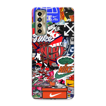 Силиконовый чехол на Tecno Camon 17P с принтом Найк Nike яркий Силиконовый чехол на Tecno Camon 17P с принтом Найк Nike яркий