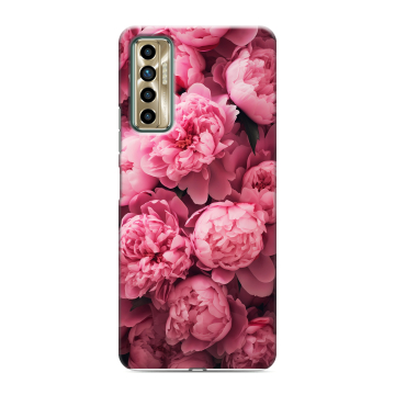 Силиконовый чехол на Tecno Camon 17P с принтом цветы пионы Силиконовый чехол на Tecno Camon 17P с принтом цветы пионы