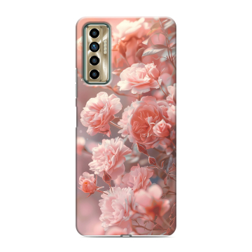 Силиконовый чехол на Tecno Camon 17P с принтом Розовые розы Силиконовый чехол на Tecno Camon 17P с принтом Розовые розы
