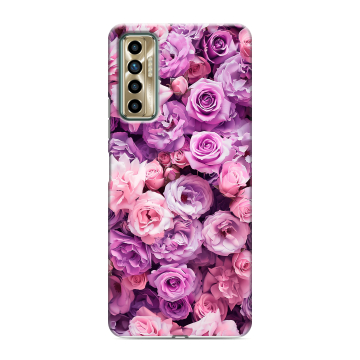 Силиконовый чехол на Tecno Camon 17P с принтом лавандовые розы Силиконовый чехол на Tecno Camon 17P с принтом лавандовые розы