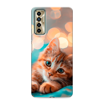 Силиконовый чехол на Tecno Camon 17P с принтом котик Силиконовый чехол на Tecno Camon 17P с принтом котик