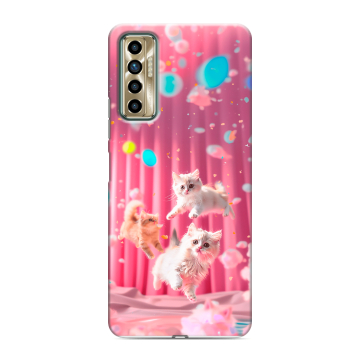 Силиконовый чехол на Tecno Camon 17P с принтом милые котики Силиконовый чехол на Tecno Camon 17P с принтом милые котики