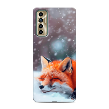 Силиконовый чехол на Tecno Camon 17P с принтом лиса Силиконовый чехол на Tecno Camon 17P с принтом лиса
