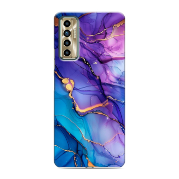 Силиконовый чехол на Tecno Camon 17P с принтом синий мрамор Силиконовый чехол на Tecno Camon 17P с принтом синий мрамор