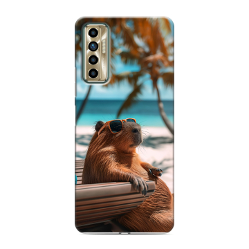 Силиконовый чехол на Tecno Camon 17P с принтом Капибара