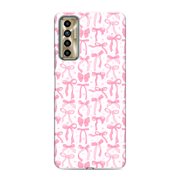 Силиконовый чехол на Tecno Camon 17P с принтом Розовые бантики Силиконовый чехол на Tecno Camon 17P с принтом Розовые бантики