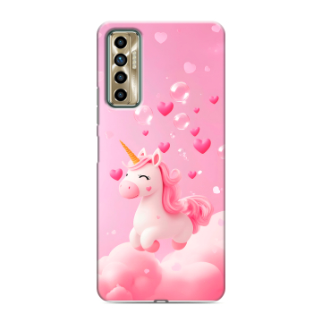 Силиконовый чехол на Tecno Camon 17P с принтом Единорог