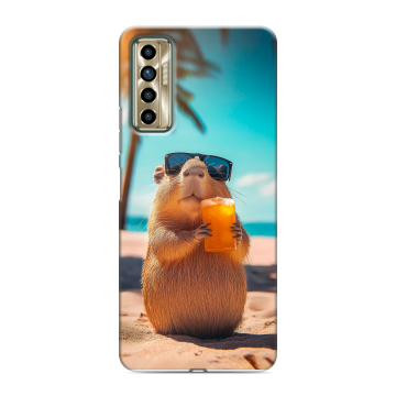 Силиконовый чехол на Tecno Camon 17P с принтом Капибара
