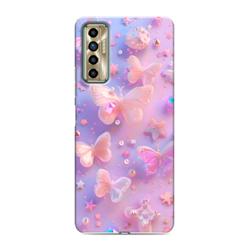 Силиконовый чехол на Tecno Camon 17P с принтом Бабочки