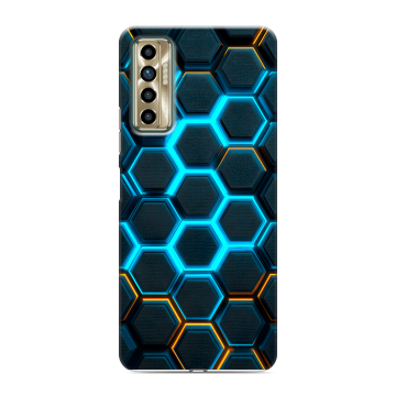 Силиконовый чехол на Tecno Camon 17P с принтом Неоновые соты Силиконовый чехол на Tecno Camon 17P с принтом Неоновые соты