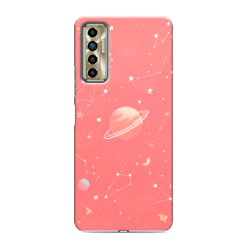 Силиконовый чехол на Tecno Camon 17P с принтом Розовый космос Силиконовый чехол на Tecno Camon 17P с принтом Розовый космос