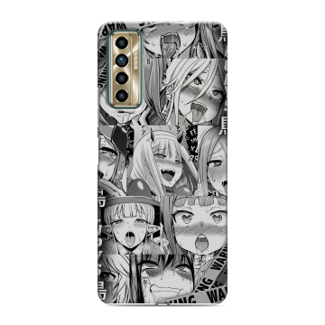 Силиконовый чехол на Tecno Camon 17P с принтом Ahegao Ахегао Аниме